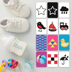 Venta al por mayor directa de fábrica de tarjetas didácticas Montessori de alto contraste para bebés, para suministro a granel, con impresión personalizada premium. - Product Image 4