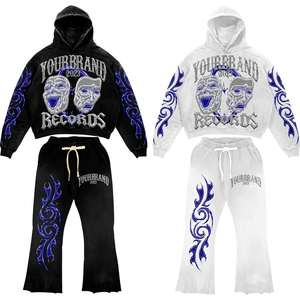 ชุดวอร์มระบายอากาศได้ดีของผู้ชายชุดเสื้อฮู้ดผ้าฟลีซผ้าฝ้าย100% ฟอกสีกรดสำหรับฤดูหนาวยิมฟิตเนสชุดลำลองโลโก้ออกแบบได้ตามต้องการ - Product Image 1