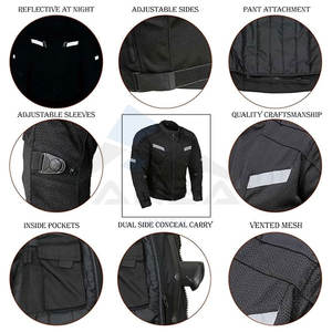 Chaqueta de Motociclista Negra para Todas las Estaciones, Chaqueta de Motociclista de Malla Blindada Protectora para Hombre, Equipo de Motociclismo Negro - Product Image 2