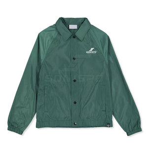 SONISPO Men's Green Waterproof Polyester Windproof <b>Coach</b> Jacket Regular Fit Turn-Down Collar Solid Color Zipper Closure Casual - Product Image 6