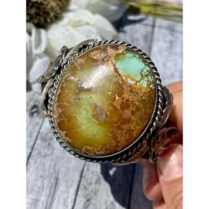 Betty a Lee Navajo Handmade Royston Turquoise & Sterling <b>Silver</b> Fashion <b>Cuff</b> <b>Bracelet</b> - Product Image 4