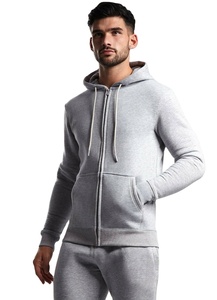 Sweat à capuche zippé pour homme en coton 100% avec design personnalisé, broderie perlée, OEM/ODM - Product Image 4