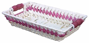Plateau de service tissé à la main en feuille de palmier à prix économique avec poignée confortable paniers tissés pour chambre salon salle de bain - Product Image 3