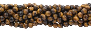 Ojo de tigre natural de 10 a 12 mm, forma redonda y lisa, piedra preciosa, hebras de cuentas de 13 pulgadas para la fabricación de joyería. - Product Image 3