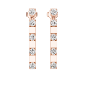 Boucles d'oreilles pendantes en diamant de laboratoire 1,1 CT, taille ronde VVS-VS EF, or 18 carats, 14 carats, 10 carats et argent 925, or rose, or jaune, or blanc - Product Image 1