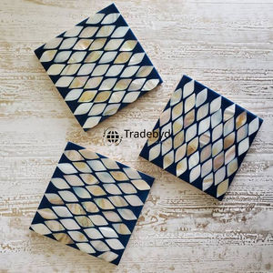 Posavasos elegante con incrustaciones de fregona hecho a mano por Tradebyd para mesa de comedor moderna y uso de regalos - Product Image 1