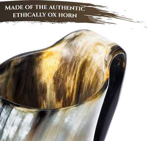 Tasse en corne de boeuf authentique Tasse en corne de buffle Tasse en corne de buffle Chope rustique pour bière Vin Ale Whisky Party Bar Home Decor Gift - Product Image 2