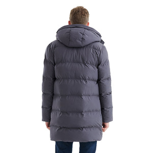 เสื้อแจ็กเก็ตทรงพองผ้าแคนวาสแบบเป็นทางการสำหรับผู้ชายเสื้อคลุมกันหนาวมีฮู้ดซิปยาวเต็มตัวเพื่อความอุ่นสูงสุด - Product Image 6