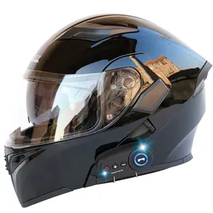 Motosiklet aksesuarları tam yüz kask motosiklet kaskları kask para moto motosiklet kask kamera ve bluetooth ile