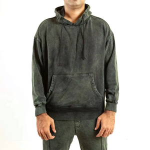 Personalizar el color de los hombres desgastados recortados Sun Faded Stone Washed Acid Hoodie chándal mejor calidad Track Suite personalizar diseño - Product Image 2