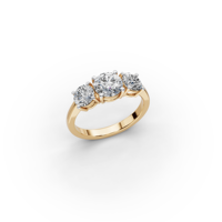 Anillo de Diamantes Cultivados en Laboratorio de 2.00 Ct, Corte Brillante, Engaste Pavé, Oro Amarillo de 18K, Certificado IGI
