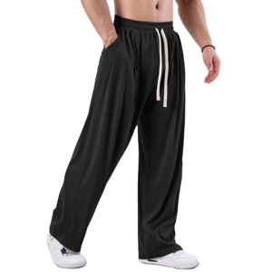 Pantalones de Hombre Estilo Vintage, Corte Holgado, Cintura Media, Diseño con Estampado y Decoración, Pantalones de Algodón Lavado para Hombre - Product Image 1
