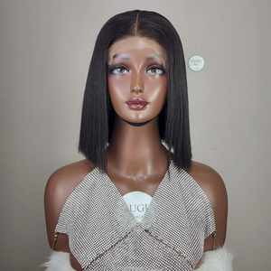 PELUCA BOB DE 10 PULGADAS/PELUCAS DE PELO CORTO 100% CABELLO HUMANO VIRGEN VIETNAMÉS | PELO GUGU TRANSPARENTE HD ENCAJE GLUELESS 200% DENSIDAD - Product Image 1