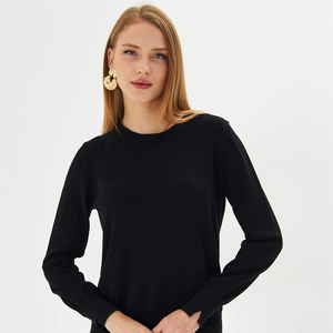 Suéter de cuello redondo para mujer Old Money, Jersey de punto para otoño e invierno, patrón transpirable e informal decorado - Product Image 1