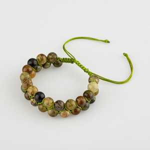 Pulsera de Macramé de Doble Hilera con Granate Tsavorite de 8mm y Piedras Naturales - Product Image 2