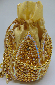 Bolso de mano elegante para novia, bolsa bordada en forma de loto, Potli - Product Image 2