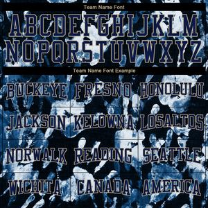 Patrón de grafiti cosido personalizado Navy-Vegas Gold 3D Sports Pullover Sudadera con capucha - Product Image 3