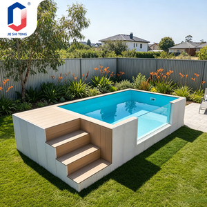 UV Resistant Fiberglass Prefabricated Above Ground Outdoor Small Combo Container <b>Pool</b> For Family Backyard With Full Equipment - Product Image 1