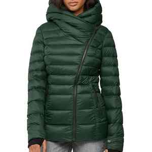 เสื้อแจ็คเก็ตหนาสำหรับผู้หญิง แขนยาว คอตั้ง ซิป สีพื้น สไตล์ลำลอง สตรีทแวร์ - Product Image 1