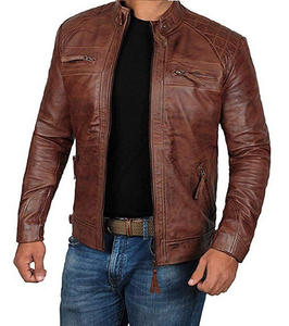 Veste en cuir PU pour homme, col montant, style moto, collection Printemps-Automne 2026 - Product Image 1