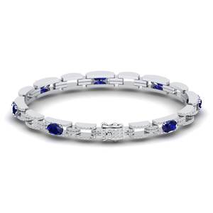 REYES última colección de mujeres 14K 18K 22K oro Moissanite tenis pulseras hechas a mano 5.2ct zafiro azul joyería de piedras preciosas - Product Image 3