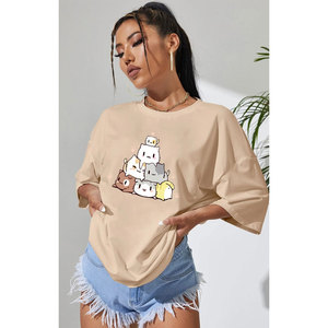 Haute qualité femmes décontracté été haut court séchage rapide col rond Logo personnalisé élégant coton Polyester tricoté T-Shirt respirant - Product Image 1