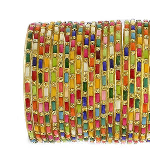 New Product 100% High Quality <b>Glass</b> <b>Bangles</b> for Women's Factory Price Natural <b>Glass</b> Multicolor Churiya Set - Product Image 6