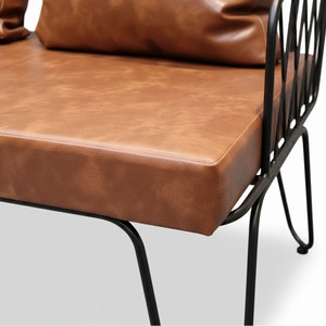 Sofá Industrial de 2 Plazas en Cuero Sintético con Forma Cuadrada y Estructura de Hierro SFB68062 - Product Image 5