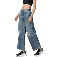Nuevos Jeans de Mezclilla de Cintura Media y Pierna Ancha para Mujer, Casuales, Ecológicos, de Secado Rápido, con Botones, de Alta Calidad, en Oferta