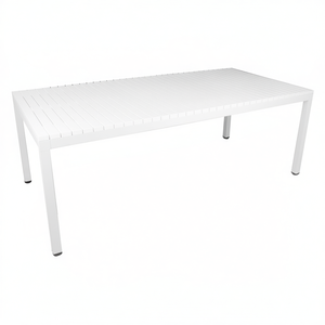 Mesa de Exterior Fija de Aluminio Blanco Amicasa Madrid 210x100x75cm TD 516 PPTOP para Comer al Aire Libre - Product Image 2