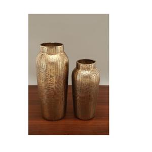 Vase à fleurs en métal aluminium de luxe moderne Design texturé élégant Top-Trending Home Decor pour table de mariage pour chambre à coucher - Product Image 1