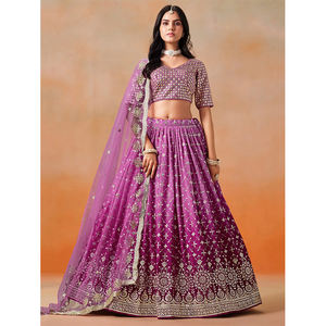 Largement vendu Designer moderne Collection de vêtements de mariage vêtements indiens fausse Georgette et filet doux Dupatta Lehenga Choli - Product Image 1