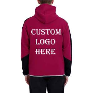 Sudaderas con capucha de color con cremallera completa para hombre, sudaderas con capucha bordadas con logotipo personalizado, fabricante de fábrica, sudadera al por mayor de calidad premium - Product Image 2