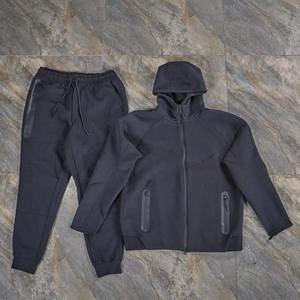 New OEM ODM Top Quality Premium Custom Logo <b>Tech</b> Fleece Men Sweatsuit Winter Spring Thick 2pcs Men Sweatshirt and Sweatpants - Product Image 3