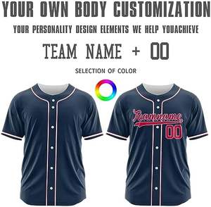 "Eiteehkr Camiseta de béisbol personalizada-Camiseta deportiva con botones para hombres, mujeres y jóvenes con letras y números de equipo cosidos o impresos" - Product Image 3