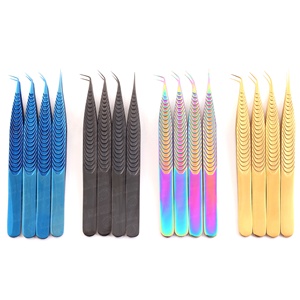 Pince à épiler en acier inoxydable super tendance pour extensions de cils, pinces de pose de cils, outils d'accessoires de maquillage, anti-magnétique, durable - Product Image 5