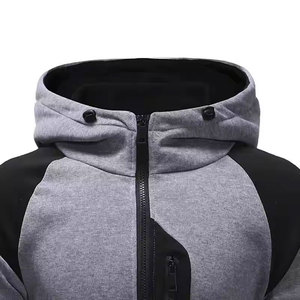 2024 New Arrival Custom Regular Fit <b>Men's</b> Hoodie Zipper Set Acid Wash <b>Thermal</b> Zipper for Winter Sweatsuit - Product Image 6