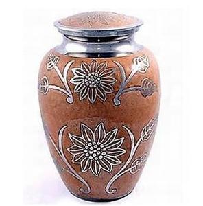 Urna Funeraria de Metal (Latón/Aluminio) con Esmalte Azul y Grabado, para Cenizas Humanas de Adultos - Product Image 4