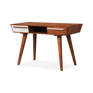 Silla de juegos de diseño de mesa de estudio elegante Ellen de madera maciza con 2 cajones - Product Image 1