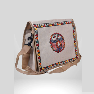 Bolso de hombro de yute respetuoso con el medio ambiente con cinta de cinta elegante con estampado completo, bolso oficial de hombro informal con asa - Product Image 2