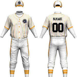 Jersey de béisbol sublimado a rayas con diseño personalizado para hombre, conjuntos de uniformes personalizados directos de fábrica - Product Image 5