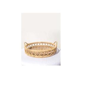 Bandeja de ratán de Calidad exclusiva con bandeja para servir alimentos de forma redonda de trabajo del fabricante en la India - Product Image 1