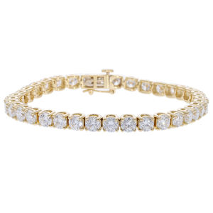 <b>14K</b> White <b>Gold</b> Lab Grown CVD Diamond Tennis <b>Bracelet</b> Brilliant Cut Prong Set Rhodium Plated Classic Fine Jewelry Elegant Luxury - Product Image 1