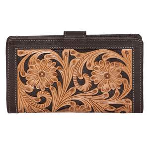 Personnalisable Véritable Cuir de Vachette Bohème Western Portefeuille Gland Fleur Main Outillage Cowgirl Personnalisé Couleur Automne Vente en Gros - Product Image 3