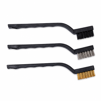 Kit de 3 petites brosses de précision en laiton, acier inoxydable et nylon pour l'entretien des cartes de circuits imprimés (PCB)