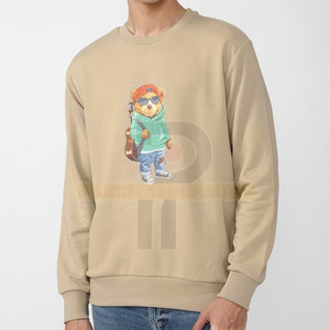 Prix de gros – Sweat-shirt col rond personnalisé pour homme, doublure polaire hiver, coupe oversize, style streetwear, en vente en ligne - Product Image 2