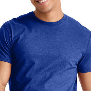 Camiseta 100% algodón personalizada para hombre, Camiseta ajustada de manga corta regular con estampado de logotipo liso, camisetas sólidas para hombre - Product Image 2