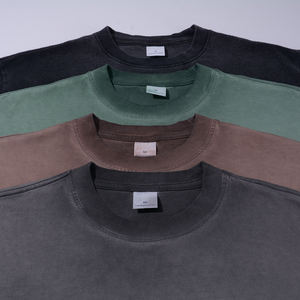 ชุดเสื้อยืดผ้าฝ้ายหลวมสำหรับผู้ชายชุดเสื้อยืดผ้าฝ้าย100% พิมพ์ลายกราฟิกฟอกสีกรดฟอกสี - Product Image 4