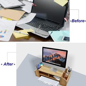 Bamboo Desk <b>Organizers</b> <b>Makeup</b> <b>Organizer</b> Durable bamboo drawer <b>organizer</b> Mini Desk <b>organizers</b> and storage with Drawers - Product Image 4