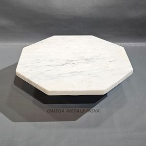 Soporte de pastel de mármol blanco de lujo, diseño de forma octogonal para exhibición de postres, bocadillos de queso, galletas, cupcakes y Decoración elegante para el hogar - Product Image 4
